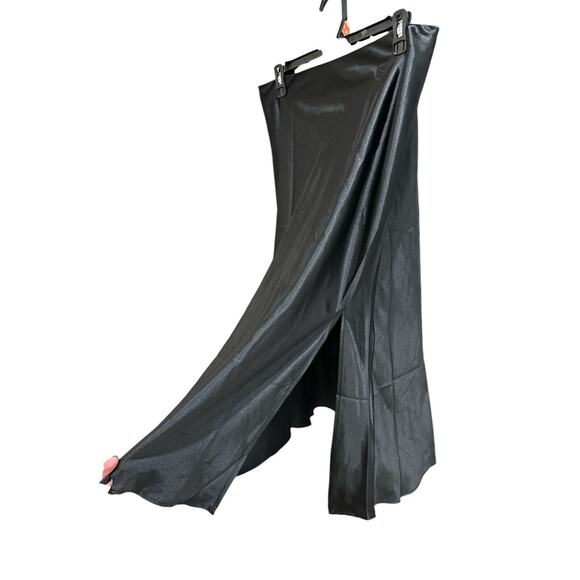 ALCEA ROSEA Women High Waist Silky Satin Midi Skirt Elastic Size L - Picture 4 of 11